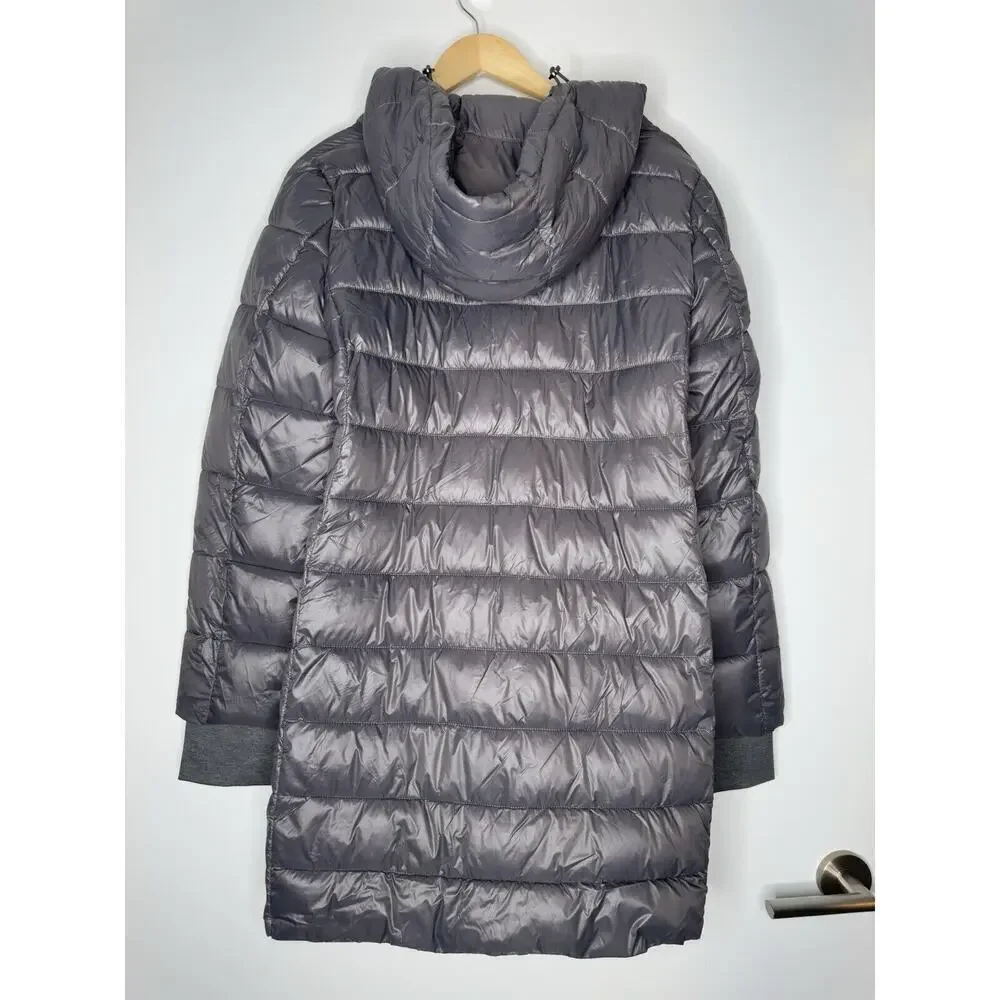 NINE WEST WOMENS HOOD PUFFER COAT NYLON QUILTED WATER/WIND RESIST PARKA JACKET M - Picture 7 of 7